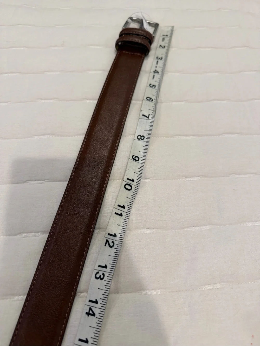 Old Navy Men's M Brown Leather Belt with Silver Buckle NWT